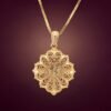 Sunset Spinel Reversible Pendant｜18K金日落色尖晶石雙面雕花鑽石墜飾