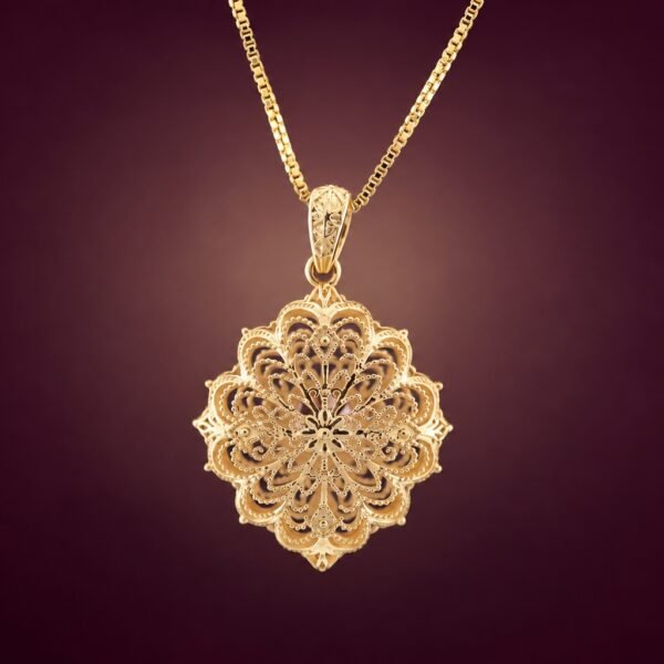 Sunset Spinel Reversible Pendant｜18K金日落色尖晶石雙面雕花鑽石墜飾