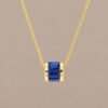 Blue Architecture Sapphire Pendant｜湛藍幾何 18K黃金藍寶石鑽石墜飾