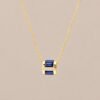 Blue Architecture Sapphire Pendant｜湛藍幾何 18K黃金藍寶石鑽石墜飾