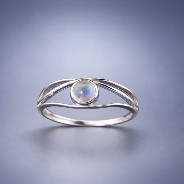 ringmoontoneye1 Moonlight Orbit Ring|月光軌跡 925純銀月光石開口戒指