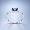 Azure Geometry Sapphire Ring｜湛藍方影 18K白金藍寶石鑽石戒指