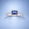 Azure Geometry Sapphire Ring｜湛藍方影 18K白金藍寶石鑽石戒指
