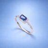 Azure Geometry Sapphire Ring｜湛藍方影 18K白金藍寶石鑽石戒指