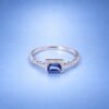 Azure Geometry Sapphire Ring｜湛藍方影 18K白金藍寶石鑽石戒指