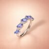 ringsilvertanzanitefivesuieti3 Violet Cascade Tanzanite Ring|紫瀑 925銀坦桑石開口戒指
